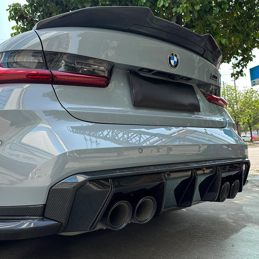 Dry Carbon Fiber Rear Diffuser Frame Upper Strip For BMW G80 M3 G82 M4 2021+ 3pcs