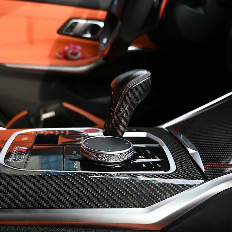 Dry Carbon Fiber Gear Shift Cover For BMW M2 M3 M4/X3M X4M X5M X6M Lci/XM Gear Selector Cover Knob Trim