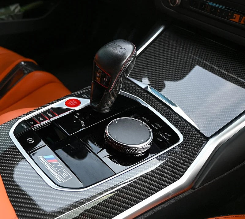Dry Carbon Fiber Gear Shift Cover For BMW M2 M3 M4/X3M X4M X5M X6M Lci/XM Gear Selector Cover Knob Trim
