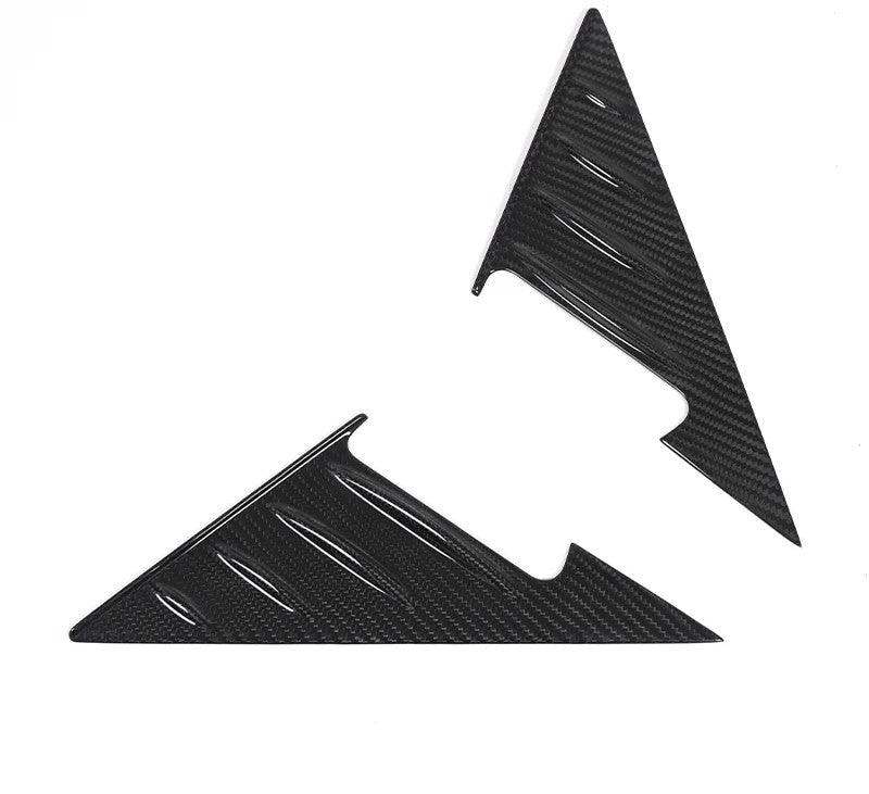 2PCS Car Mirror Caps Side Window Spoiler Triangle Cover Trim For BMW G87 M2 Dry Carbon Fiber Accessories