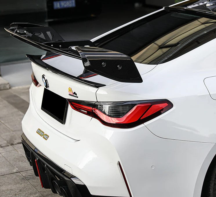 For BMW M2 M3 M4 G87 G80 G82 AT-R3 Style Rear Spoiler Dry Carbon Fiber Fixed Wing Spoiler Car Modification Decoration Spoiler