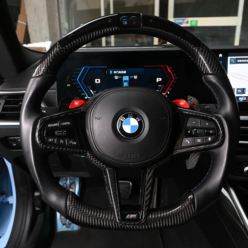 Dry Carbon Fiber Steering Wheel With LED Screen Display For BMW G80 M3 G82 M4 G87 M2 (kopie)